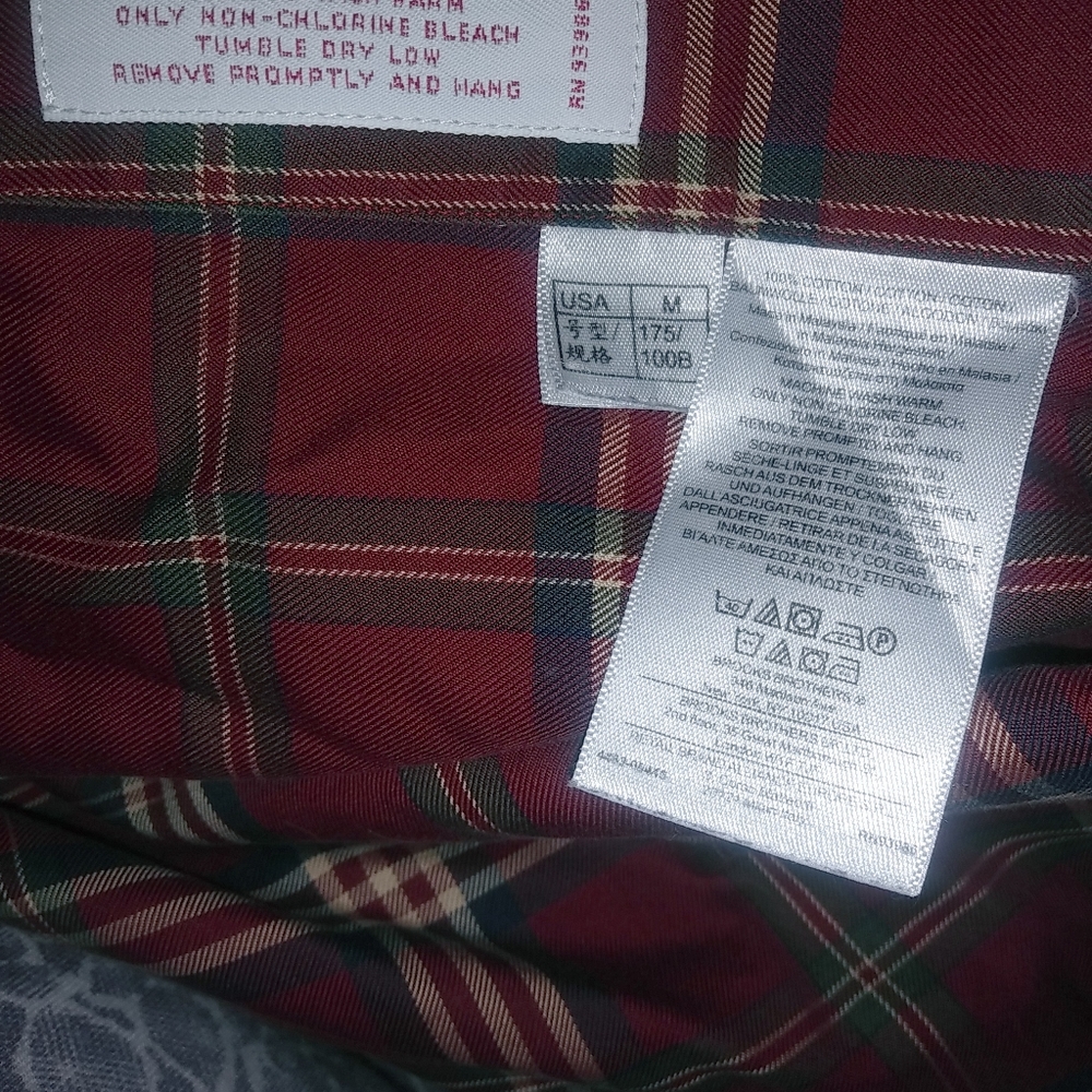 Brooks Brothers M Mens Pima Cotton Red Plaid Button Down Shirt - Picture 5 of 8